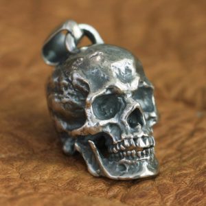 'Machiavellian'  Pure Silver Skull Necklace For Men.